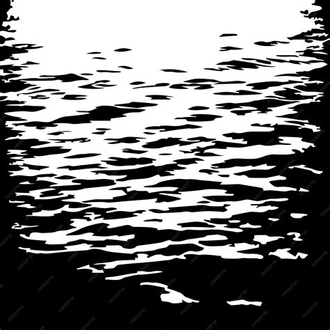 Premium Vector | Water waves silhouette black and white water wave ...