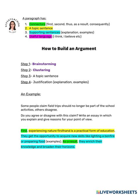 Image result for Argument Writing Worksheets
