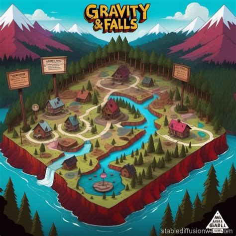 Gravity Falls Map | Stable Diffusion Online