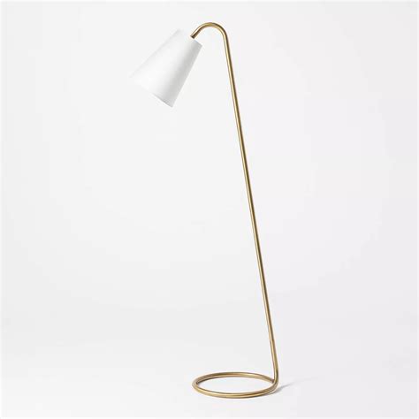 Metal Tube Leaning Floor Lamp Brass - Threshold designed with Studio ...