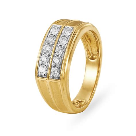 Contemporary Fancy Gold and Diamond Finger Ring for Men