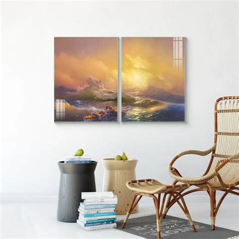 Antique Wave Abstract Colorful Wall Painting for Living Room: Fan Art ...