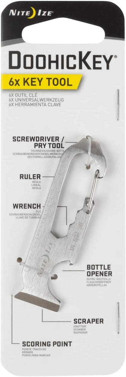 Nite Ize KMTSE-11-R3 DoohicKey Keychain Multi Tool, Stainless Stee ...