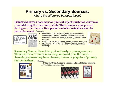 Primary vs. Secondary Sources - College Readiness Skills and Resources ...