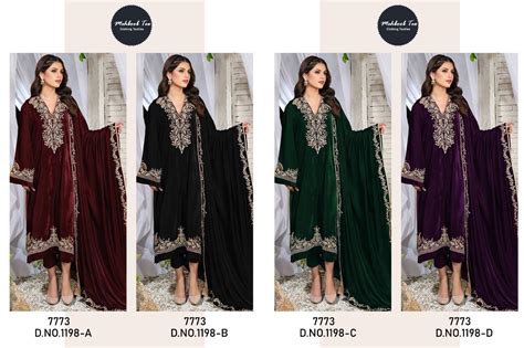 1198 Mehboob Tex Velvet Suits – Kavya Style Plus