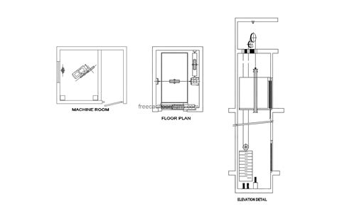 Ascensor de hospital - Dibujos CAD gratuitos