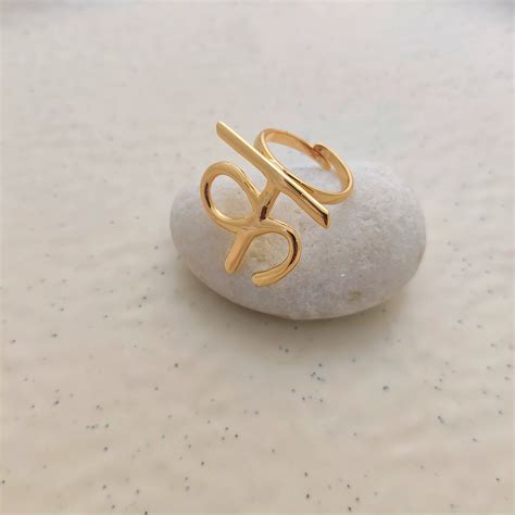 'क' Hindi Alphabet Ring (Small) – Mokshali Jewelry