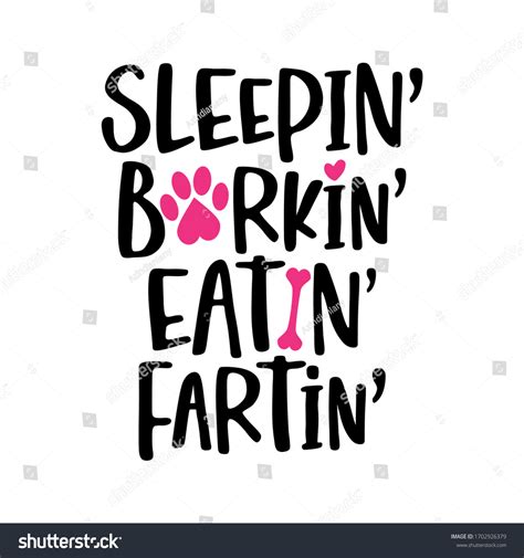 Sleeping Barking Eating Farting Words Dog Stock Vector (Royalty Free ...