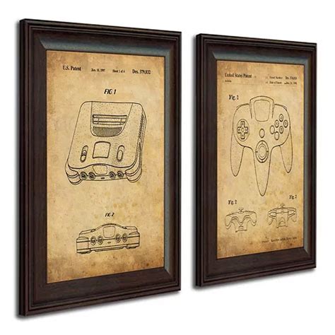 Personal-Prints Nintendo Video Game Patent 2-piece Framed Wall Art Set