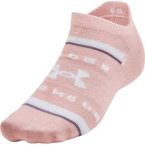 Under Armour Essential (6 Pack) Womens No Show Socks - Pink – Start Fitness