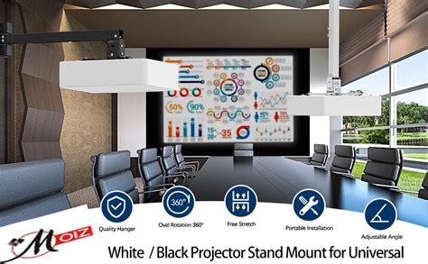 MOIZ Ceiling Mount Projector Kit 3 Feet with Adjustable Option (Maximum ...