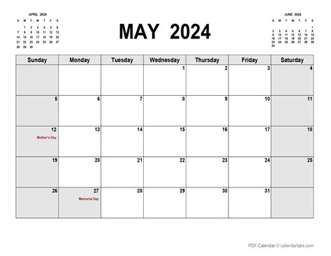 Printable May 2024 Calendar