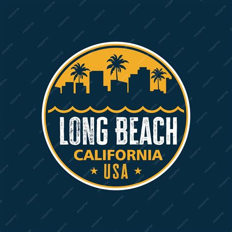 Premium Vector | Badge of long beach california for logo stickers ...