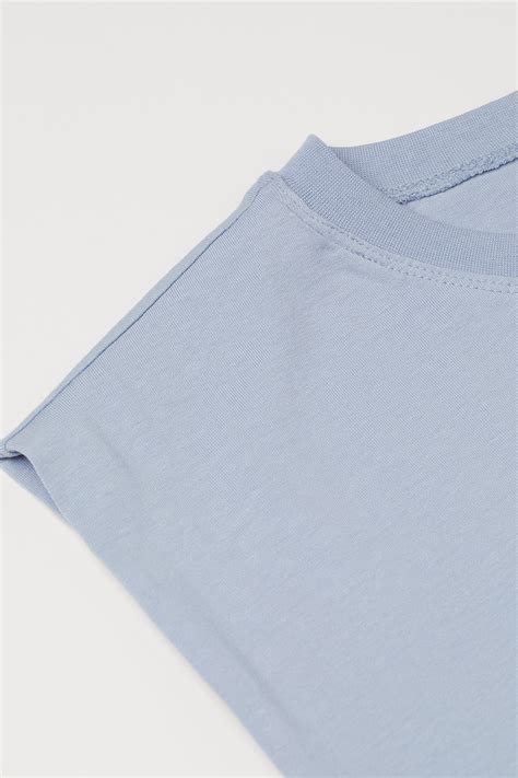 Sleeveless T-shirt - Light blue - Ladies | H&M IN