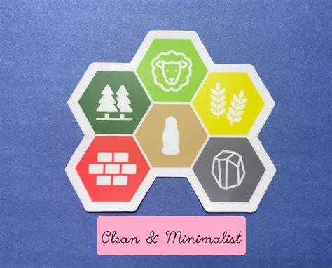 Settlers of Catan Resources Simple and Clean Sticker! Vinyl Sticker, L ...