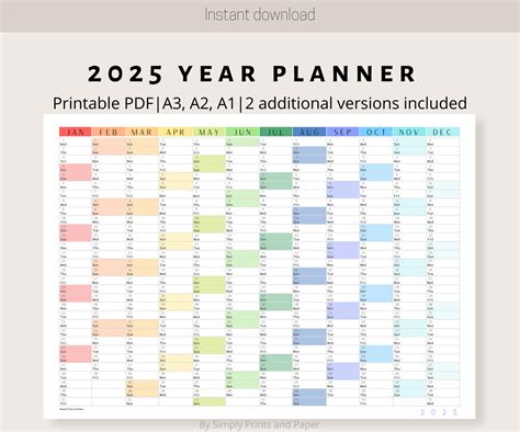 A0 Wall Calendar 2025