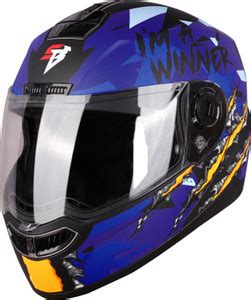Steelbird Air SBA-7 WINNER MAT BLACK WITH BLUE Motorbike Helmet - Buy ...