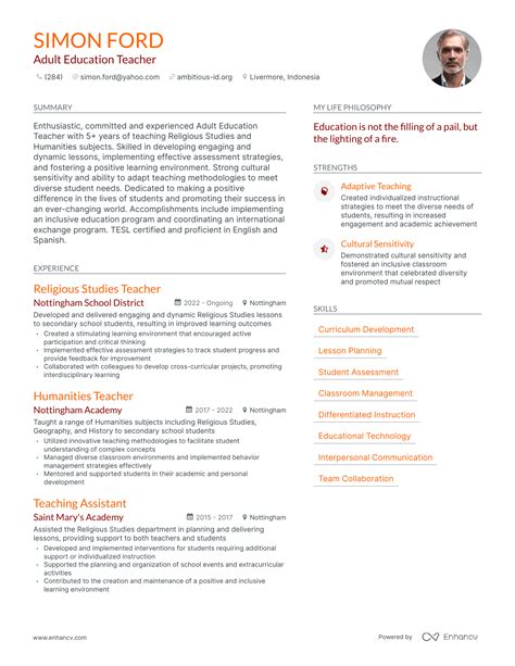 3 Successful Adult Education Teacher Resume Examples And Writing Tips ...