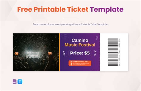 Free Printable Ticket Templates, Editable and Download