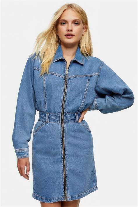 15 Outfit Ideas With Denim Zip Front Dresses - Styleoholic