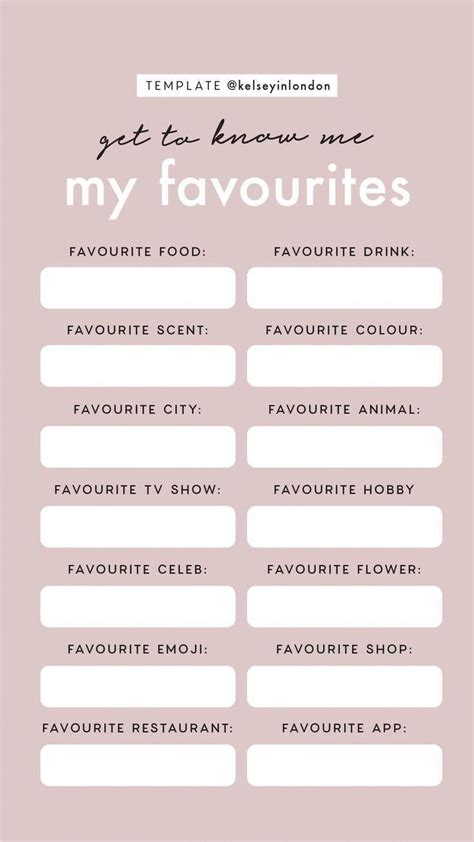 instagram story template about me