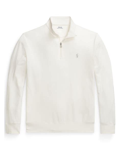 Polo Ralph Lauren Mens Luxury Jersey Quarter-Zip Jumper, Nevis Sweater