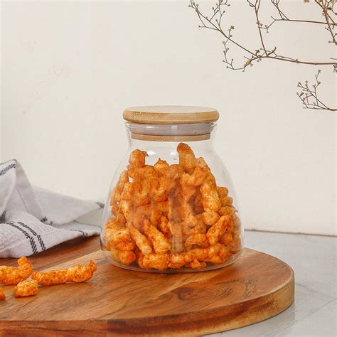 Femora Kitchen Storage Jars Borosilicate Glass With Wooden Lid Air ...