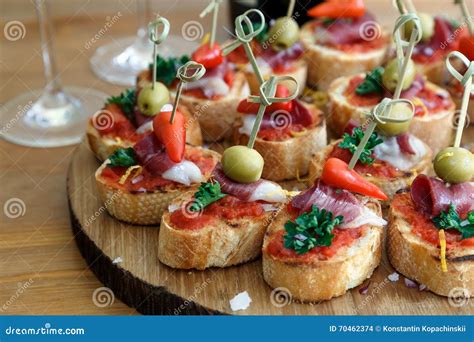 Pinchos, Tapas, Spanish Canapes, Party Finger Food Stock Photo - Image ...