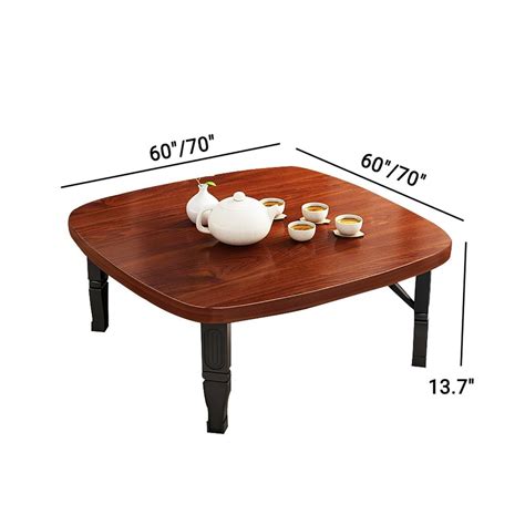 60x60cm Wooden Foldable Coffee Table Low Table for Sitting On The Floor ...