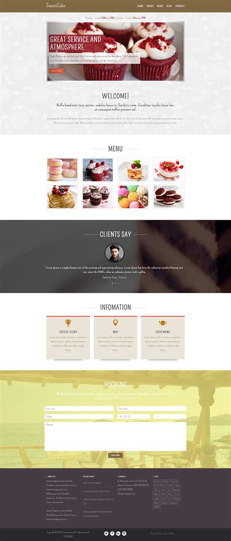 html5响应式蛋糕甜品制作网站模板 - 素材火