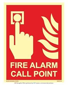 SUN-SIGNS - Fire Alarm Call Point Signages (15W X 20H cm) HP Printing ...