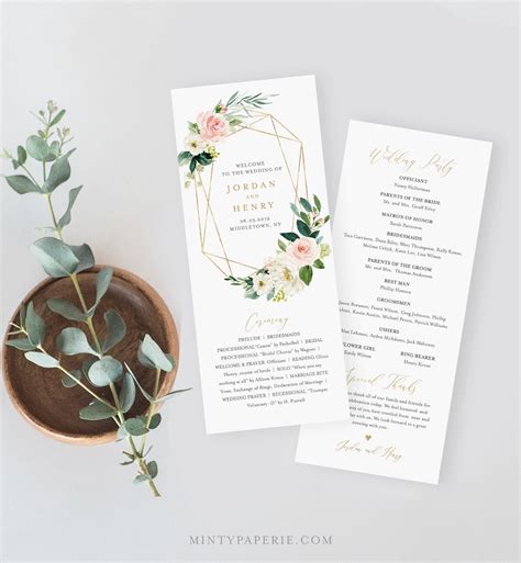 Image result for Wedding Service Program Template