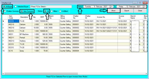 Challan List Help Guide