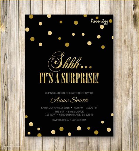 Free Surprise 50th Birthday Party Invitations Templates Of 50th ...