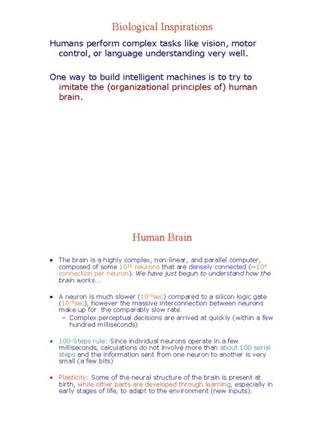 Artificial Neural Networks G(AI)2 - Biological Inspirations Humans ...