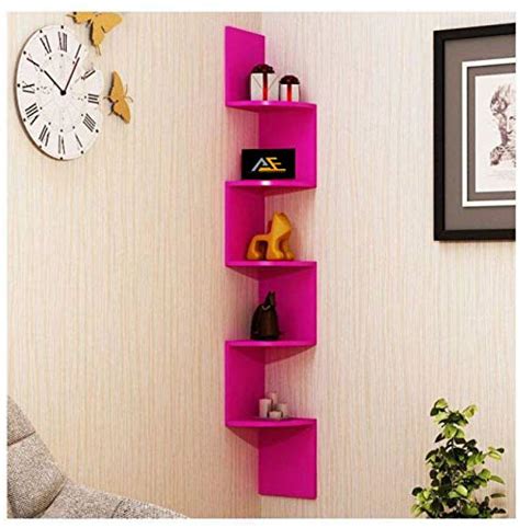 Stylish Art Maker Zigzag Engineered Wood Floating Wall Mount Wall Shelf ...
