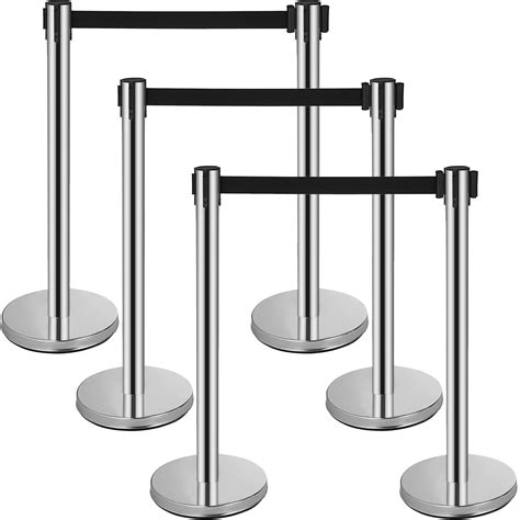 VEVOR VEVOR Crowd Control Stanchions Barriers 6-Pack with 3PCS ...