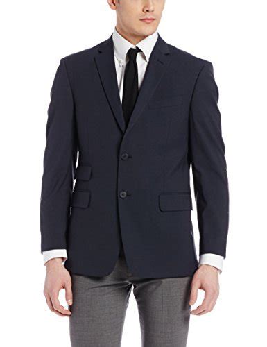 Buy Marc Ecko Men's Scared 2 Button Side Vent Jacket, Navy Tick, 42 ...