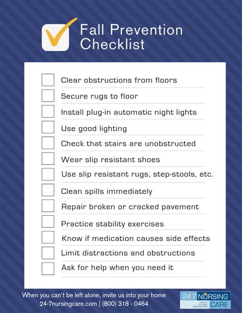 Image result for Printable Fall Prevention Checklist