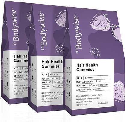 Bodywise Biotin Gummies for Hair Growth | No Added Sugar | Hair ...