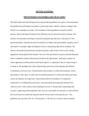 Image result for APA Code of Conduct Principles