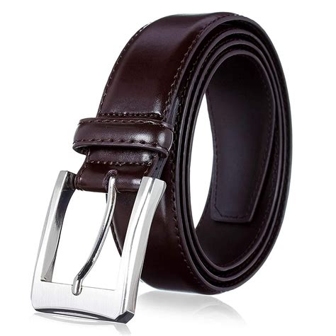 Men's Belt, Genuine Leather Dress Belts for Men with Single Prong ...