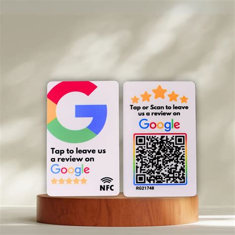tinydabba Google Review NFC Card - Pre-Configured PVC with QR Code & D