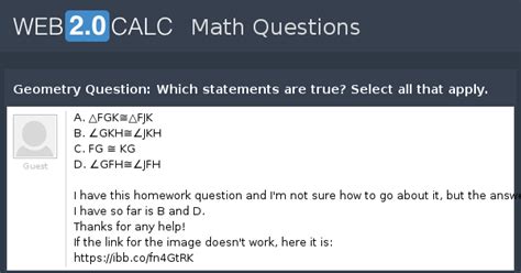 View question - Geometry Question: Which statements are true? Select ...