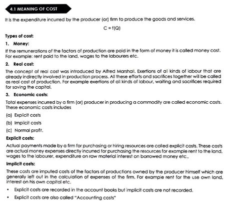 Theory of cost notes - MEANING OF COST It is the expenditure incumed by ...