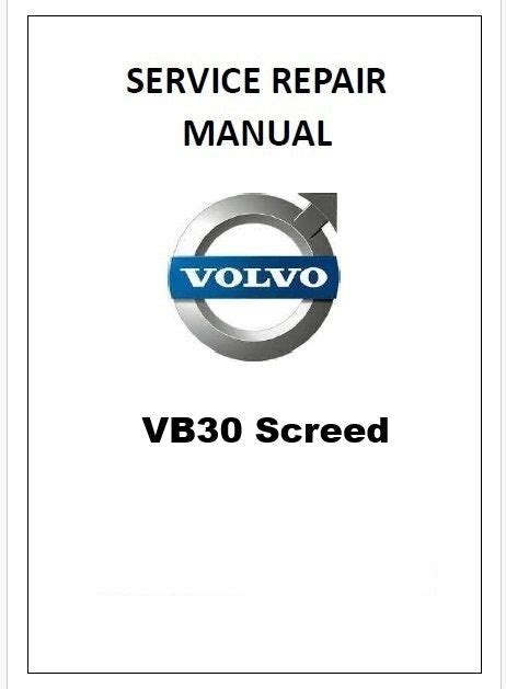 Volvo VB30 Screed Pdf Repair Service Manual – Manualkarts