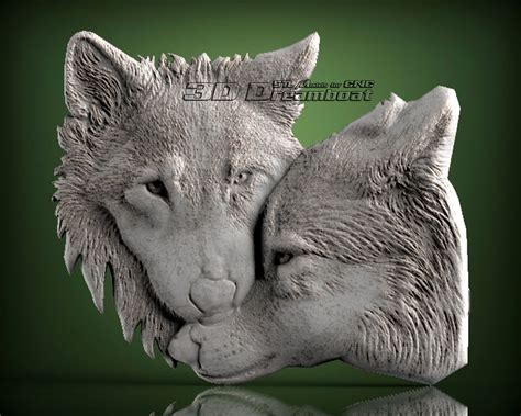 Buy Wolfs , 3d STL Model for CNC Router, Artcam, Vetric, Engraver ...
