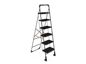 TNT The Next Trend Cameo 6-Step Heavy Duty Foldable Iron Ladder for ...