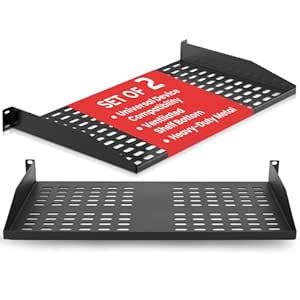 2-Pc 1U Server Rack Shelf, Vented Shelves for Good Air Circulation ...
