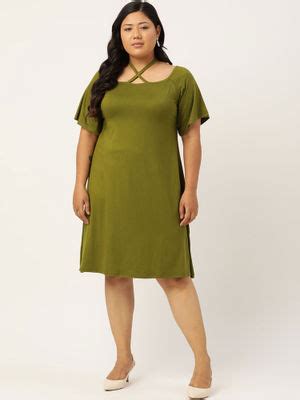 Buy theRebelinme Women's Fern Solid Color Party Wear A-line Dress Online
